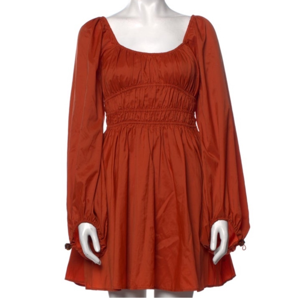 STAUD Orange Nylon Mini Dress